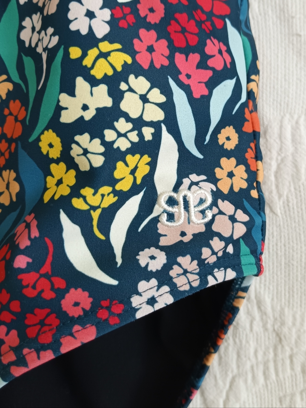 Albion Navy Floral One-Piece Swimsuit Molded Cups Cute Cottagecore Full Coverage - Picture 8 of 11